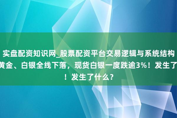实盘配资知识网_股票配资平台交易逻辑与系统结构解析 黄金、白银全线下落，现货白银一度跌逾3%！发生了什么？