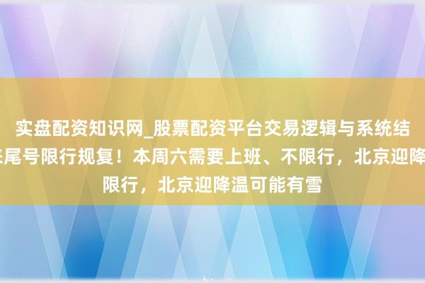 实盘配资知识网_股票配资平台交易逻辑与系统结构解析 未来尾号限行规复!本周六需要上班、不限行,北京迎降温可能有雪