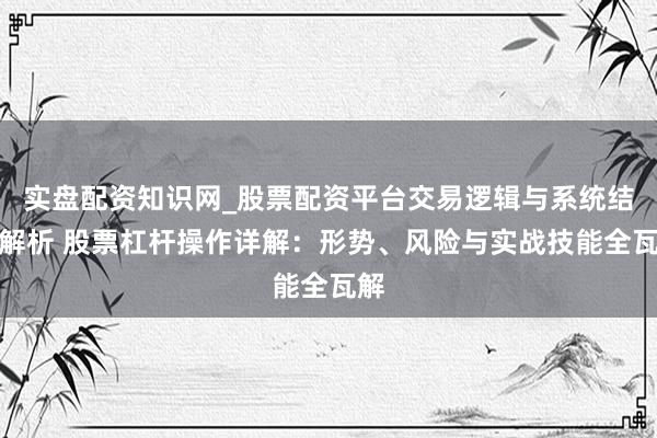 实盘配资知识网_股票配资平台交易逻辑与系统结构解析 股票杠杆操作详解:形势、风险与实战技能全瓦解