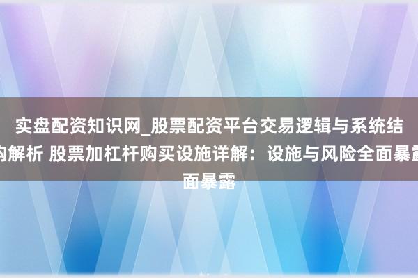 实盘配资知识网_股票配资平台交易逻辑与系统结构解析 股票加杠杆购买设施详解:设施与风险全面暴露