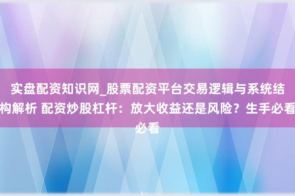 实盘配资知识网_股票配资平台交易逻辑与系统结构解析 配资炒股杠杆：放大收益还是风险？生手必看