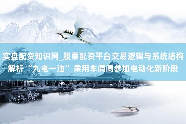 实盘配资知识网_股票配资平台交易逻辑与系统结构解析 “九电一油” 乘用车阛阓参加电动化新阶段
