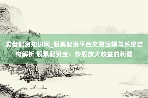实盘配资知识网_股票配资平台交易逻辑与系统结构解析 股票配资宝：炒股放大收益的利器